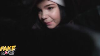 Fake Hostel - Big titties thicc cuties in big cock threesome after one gets stuck in a camping bag