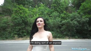 Public Agent hitch-hiker with fabulous big bazookas banging a big weenie