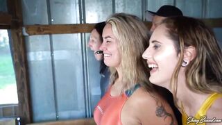 Kinky girls got hogtied and enjoyed rolling in the mud the other day, in the afternoon