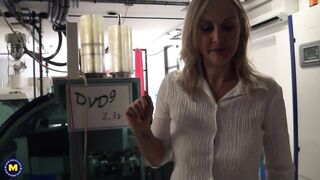 Tall Golden-haired MILF With Biggest Melons Gets A Hardcore Anal Fuck In The Warehouse