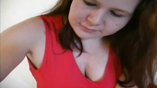 Chunky German honey masturbating with a cold banana from the fridge