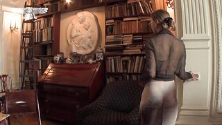 Sexy librarian pleasures herself, upscaled to 4K