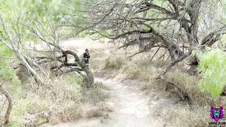 Big Bazookas Wife gets her Cunt banged on Public Trail after Sweaty Workout