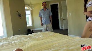 GF Revenge - Cutie Surprises her BF with a Trio