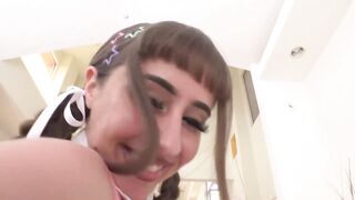 Small titted teen, Tommy King is eagerly sucking a punk hard schlong and having anal-act of love