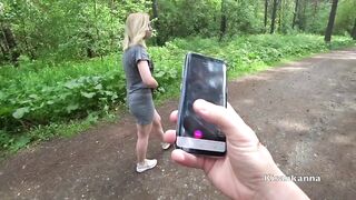 I play with my wife in the city Park of Lovense! Sex, squirt in public