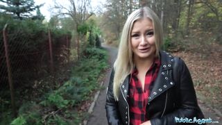Public Agent That Honey is a sexy golden-haired who has big breasts and love to fuck outdoors