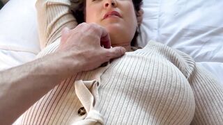 Hotwife in pantyhose creampied by her bull, screwed multiple ways, stag watches on facetime