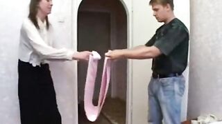 Mature taking care of the laundry