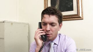 Blondes soaked pussy fucked in the office