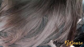 My colleague couldn't wait to suck my big weenie in the car and ride on it with her big booty taking cum