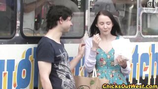 Real amateur gf outdoor oral-job joy