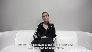 Czech angel is getting stuffed with a alternative hard knob during her first porn movie scene casting