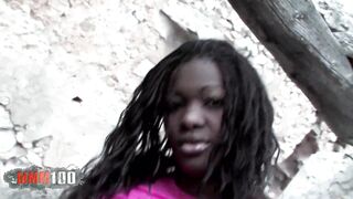 Ebony whore with biggest natural breasts ass drilled