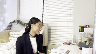 Lightskinned Ebony Teen Schoolgirl Squirts On Your Penis During Study Break