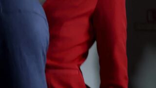 Sexy flight attendant, Elena Koshka is having casual sex during the flight and enjoying it a lot