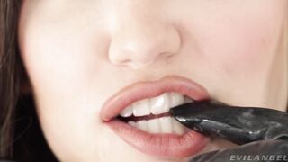 Latex Wearing Angel Wet in Oil and Anal Hammered - LatexPlaytime - Lily Lou