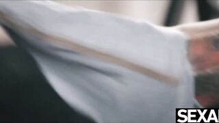 Watch this gorgeous bare couple have wild multi orgasmic sex