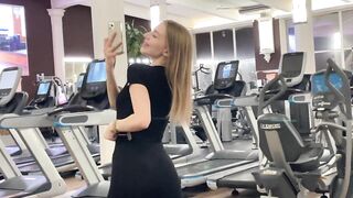 Quick screw in the gym. Risky public sex with Californiababe.