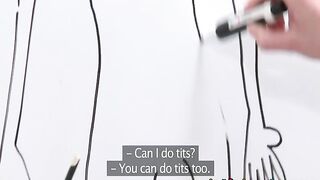 Girlfriends Naughty schoolgirl vagina licking fingering and strap on lesson (Kira Zen, Naomi Bennet)