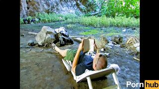 French hottie gets anal banged outside cave