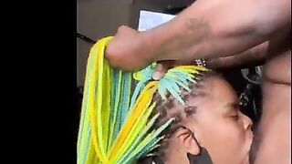 PULLED UP ON BARBER AND GIVE HIM A HEAD AT THE BARBERSHOP IN CHICAGO