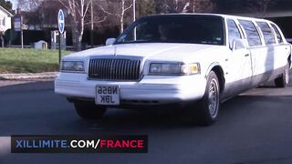 trio with the boss in a limo