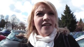 Obese German blonde went to a porn episode casting for the first time and had some enjoyment