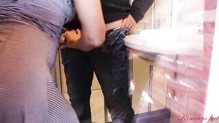 Cheating wife caught screwing husbands majority wonderful friend in baths during family barbq oozing creampie