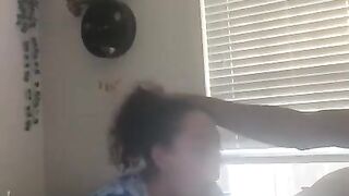 Her mom came back from work and kept talking to us whilst I dicked down her thot daughter