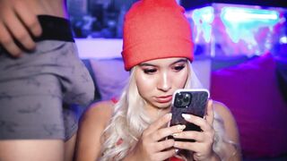 Excited blonde sucks her uncle's schlong whilst wearing boxers