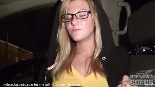 valuable-looking blonde iowa city student does first time bare sex-toy casting movie scene