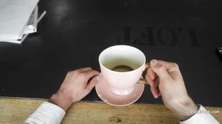 Mary Bambola is holding her legs spread wide open while getting her daily dose of screw