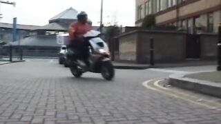 Retro British Whore takes Black weenie from the Pizza hunk