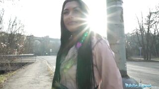 Public Agent A beautifully tanned body bent over and screwed outdoors