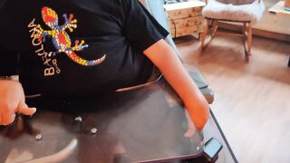 Handicapped stud in wheelchair gets a blowjob by his amicable neighbor milf