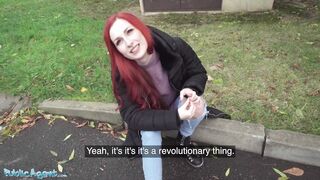 Public Agent Redhead Brit Shows Off Her Pierced Boobs Previous To Basement Bang Creampie