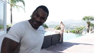 Braylin Bailey is moaning while giving a oral to a black guy, before riding his hard jock