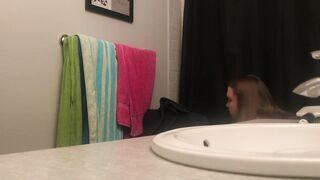 HIGH SCHOOL HOTTIE caught on hidden camera in bathroom for shower