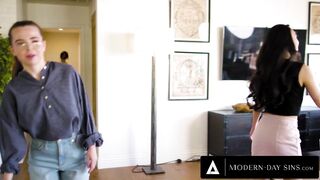 MODERN-DAY SINS - Flirty Lesbian Web Camera Beauty Alexis Tae Seduces Her Straight Asian BFF Kimmy Kimm!