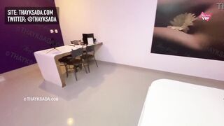 Massive wang man picking up his hot wife in front of the cuckold