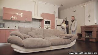 Casual Teen Sex - Baby Mamby - Just look at the way she takes his big ramrod! What a passion, be it a oral-sex-sex or doggy style.