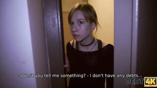 DEBT4k. Pleasant debtor pays her debt using taut pussy and lovely mouth