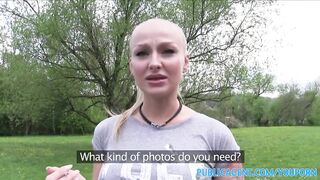 PublicAgent Glamour model with large bazookas screwed outside