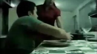 A son Forces Her Step Mom to Sex While