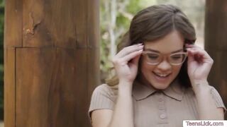 Nerd teen licks her hot boy-friend fratmate