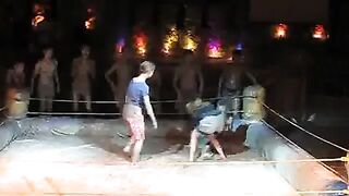 fight on the undress in the mud
