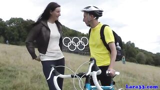 Mature English woman is having sex on the floor and hoping to get some cum in mouth