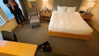 Shy chick went to a hotel room with her lover, to ride his punk hard cock