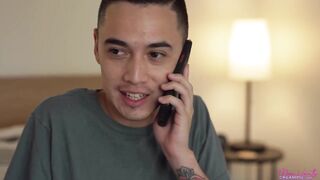 Charlie Valentine is having sex from behind in the kitchen and moaning from fun while cumming